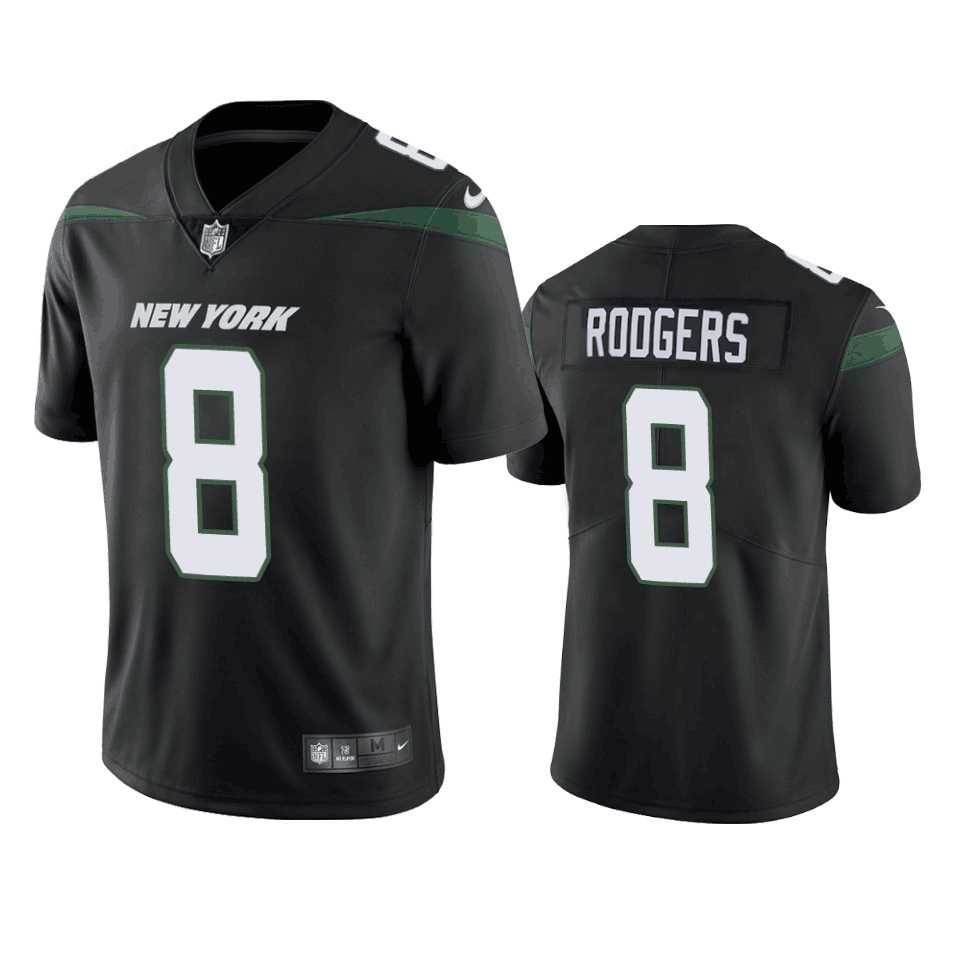 Men & Women & Youth New York Jets #8 Aaron Rodgers Black Vapor Untouchable Limited Stitched Jersey